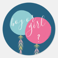 Boy or Girl Gender Reveal Tassel Balloon Navy