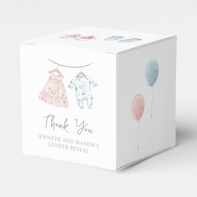 Boy or girl Gender Reveal Thank you gift Favour Box (Front Side)