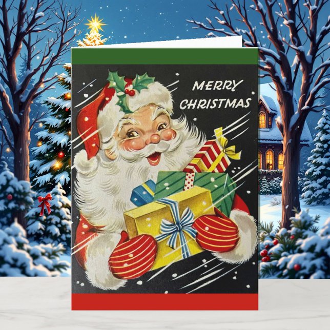 Boy or Girl Name Santa Claus Personalise Christmas Holiday Card (Creator Uploaded)