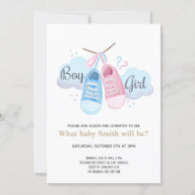 Boy or Girl Pink Blue Sneakers Gender Reveal