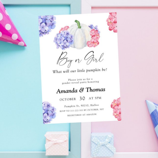 Boy or girl - Pumpkin party - gender reveal Invitation (Creator Uploaded)