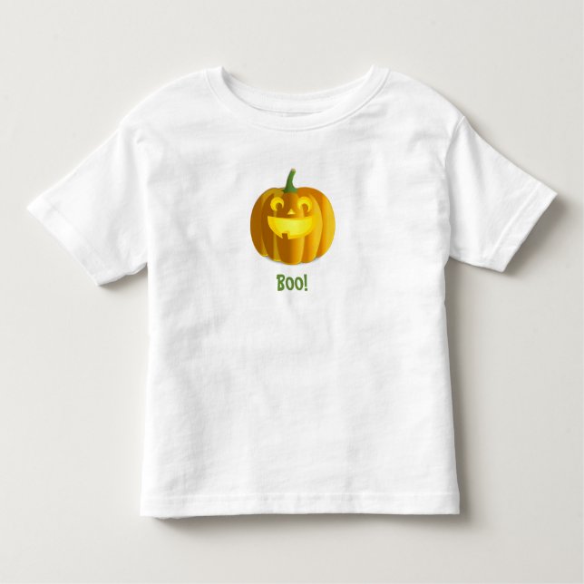 Boy or Girl Toddler Halloween Pumpkin T-Shirt (Front)
