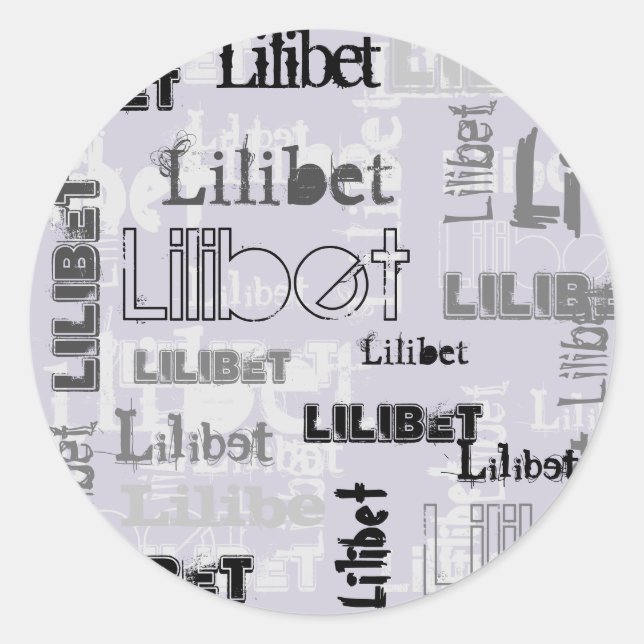 Boy or Girl Trendy Name Gifts Accessories Purple Classic Round Sticker (Front)