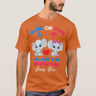 Boy Or Girl Uncle Loves You Elephant Pink Blue Gen T-Shirt