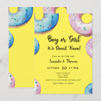 Boy or Girl! We DONUT know! Gender Reveal Invitati