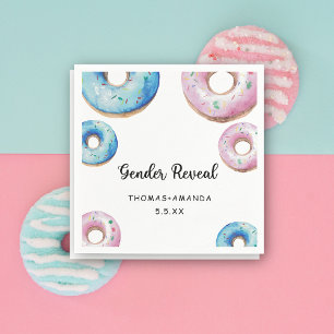 Boy or girl we donut know gender reveal napkin