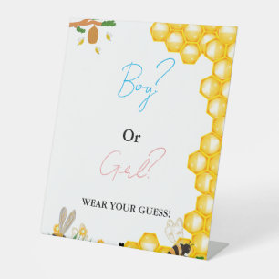 Boy Or Girl Wear your guess baby shower game Pedestal Sign