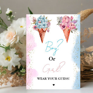 Boy Or Girl Wear your guess baby shower game Pedestal Sign