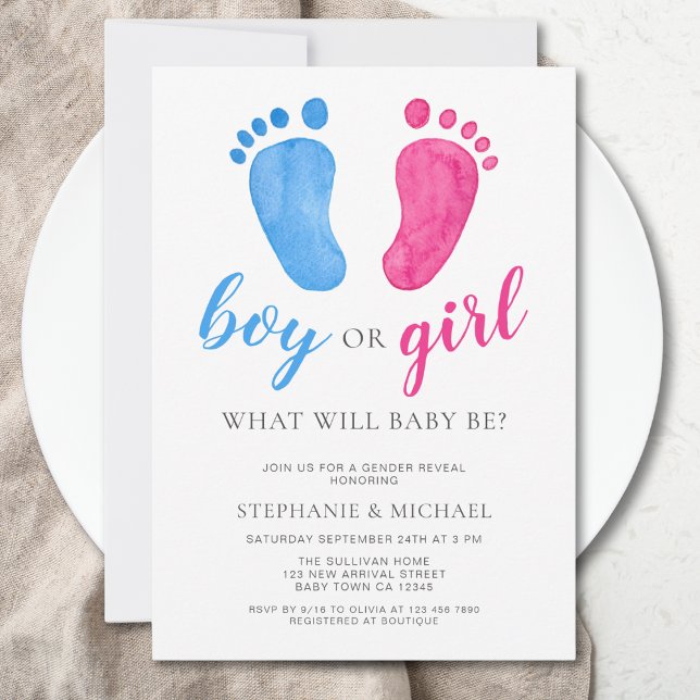 Boy Or Girl What Will Baby Be Gender Reveal  Invitation (Creator Uploaded)