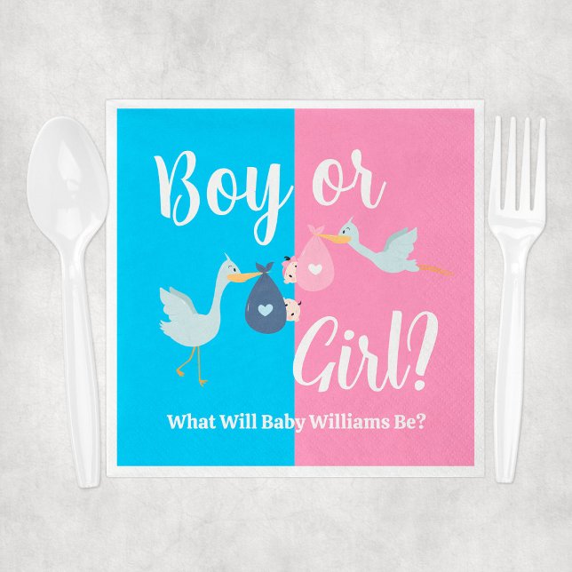 Boy or Girl What Will Baby Be Gender Reveal Party Napkin (Boy or Girl What Will Baby Be Gender Reveal Party Napkins
)