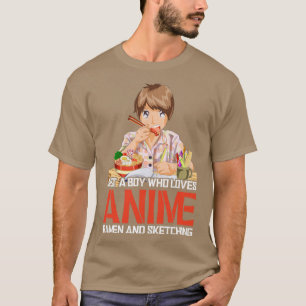 Boy Otaku Sketching Foodie Japan Ramen T-Shirt
