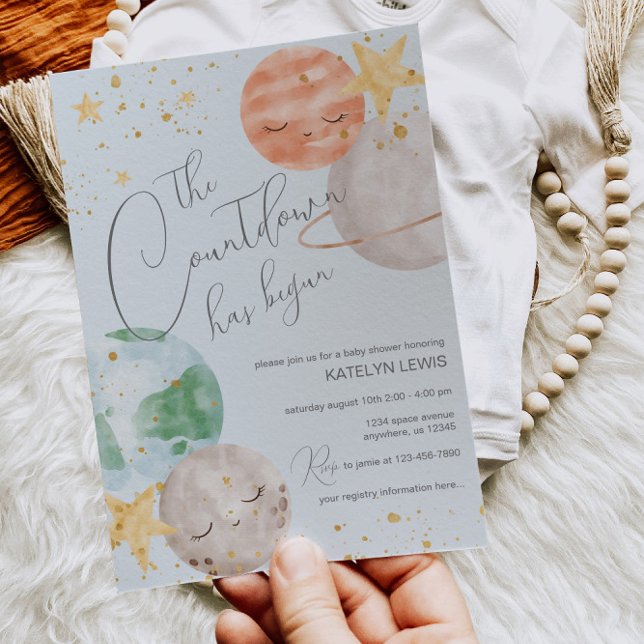 Boy Outer Space Baby Shower Invitation (Creator Uploaded)