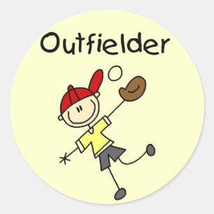 Boy Outfielder Tshirts and Gifts Classic Round Sticker