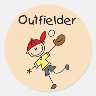 Boy Outfielder Tshirts and Gifts Classic Round Sticker