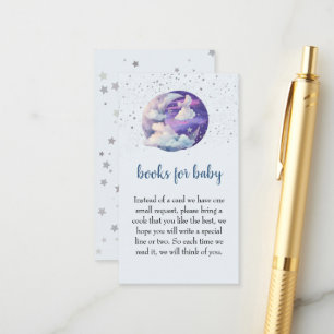 Boy Over the Moon Modern Baby Shower book for baby Enclosure Card