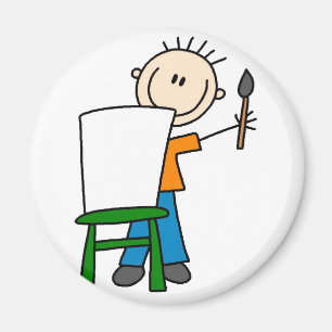 Boy Painting School Magnet