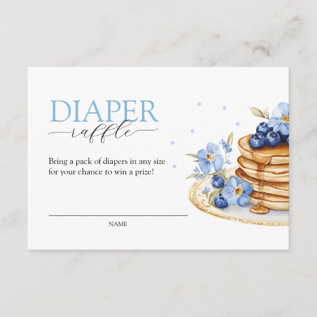 Boy Pancake Baby Brunch Diaper Raffle Baby Shower  Enclosure Card (Front)