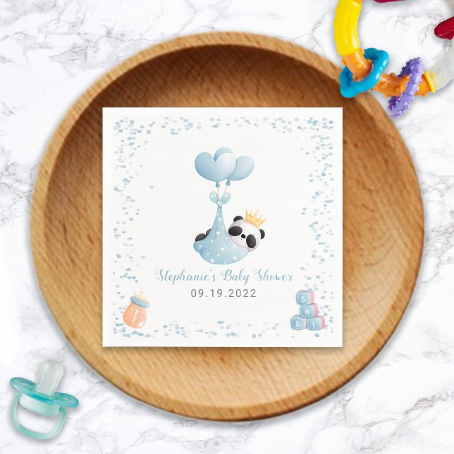 Boy Panda Bear Blue Baby Shower Napkins  (Boy Panda Bear Blue Baby Shower Napkins 
)