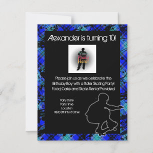 Boy Personalised Skateboard Party Invitation