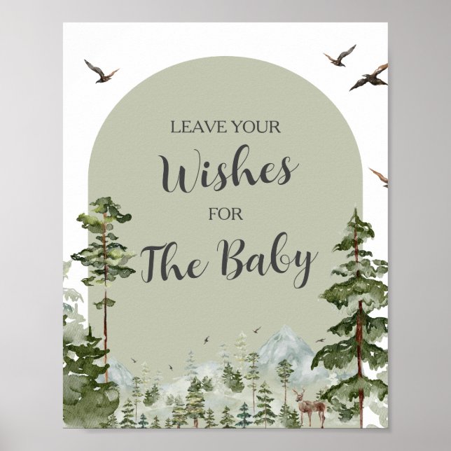 Boy Pine Tree Forest Mountain Leave Your Wishes Poster (Front)