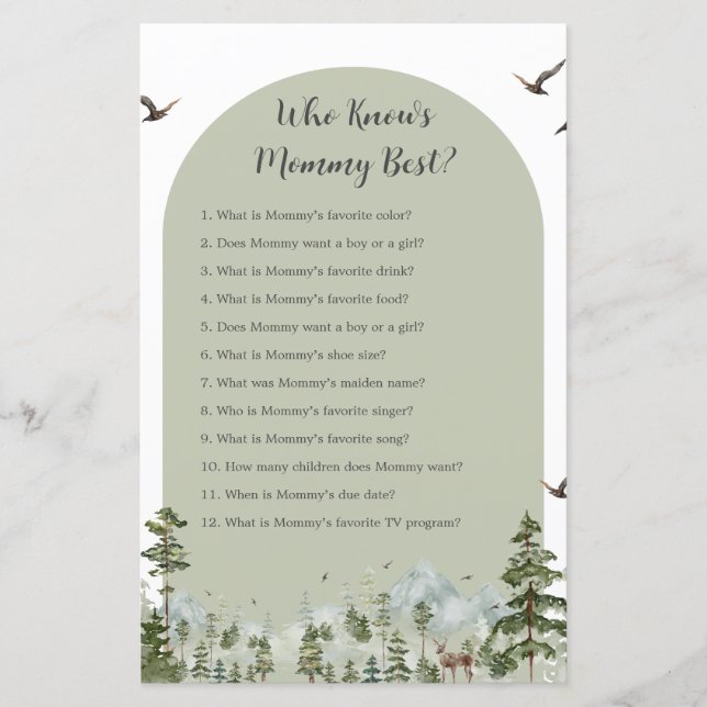 Boy Pine Tree Forest Mountain Who Know Mummy Best (Front)