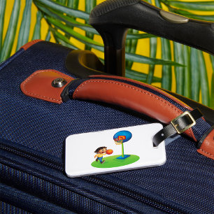 Boy Playing Basketball  Luggage Tag