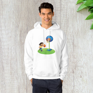 Boy Playing Basketball Mens Hoodie