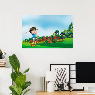 Boy Playing Golf  Poster