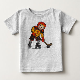 Boy Playing Hockey Baby T-Shirt