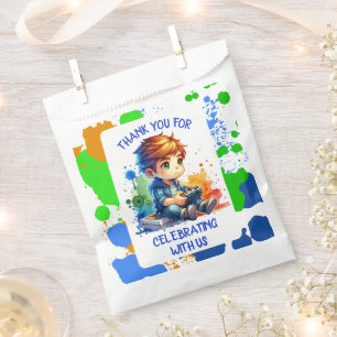 Boy Playing Video Games Personalised Birthday Favour Bags