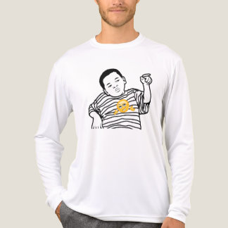 Boy Pointing Smug Emoji Line Art Illustration Tri-Blend Shirt