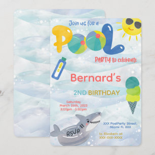 Boy Pool Birthday Invitation