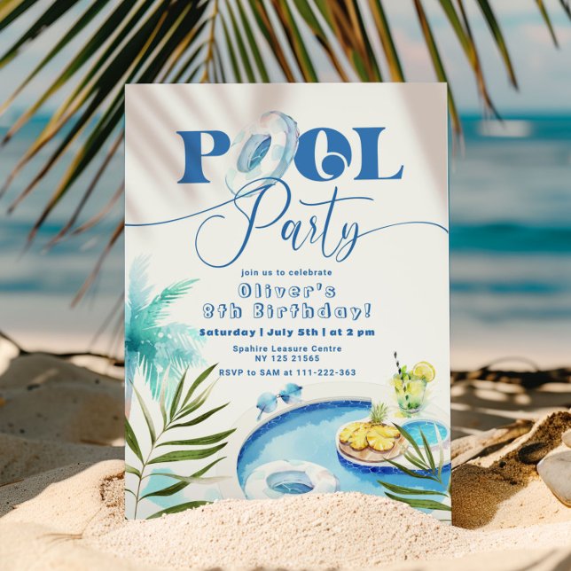 Boy Pool birthday party Invitation (Creator Uploaded)