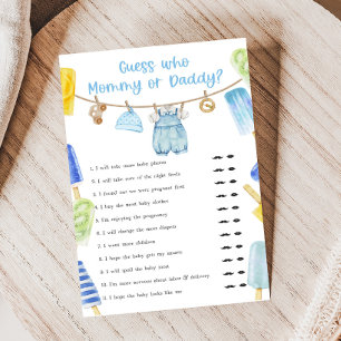 Boy Popsicle Baby Shower Guess Who Game