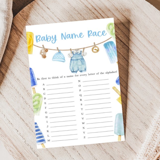 Boy Popsicle Baby Shower How Big Is Game (Ready to Pop Popsicle Baby Shower Game)