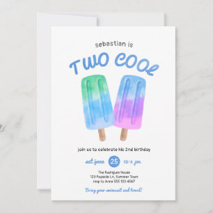 Boy Popsicle Summer 2nd Birthday Invitation