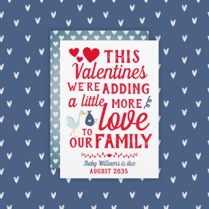 Boy Pregnancy Announcement Valentine's Day Card