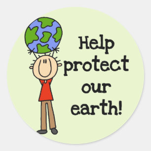 Boy Protect Our Earth T-shirts and Gifts Classic Round Sticker