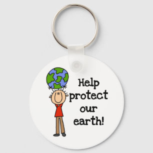 Boy Protect Our Earth T-shirts and Gifts Key Ring