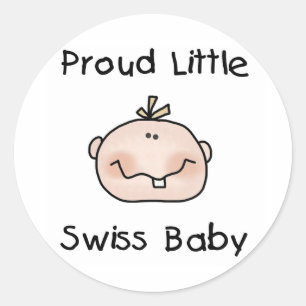 Boy Proud Swiss Baby Classic Round Sticker