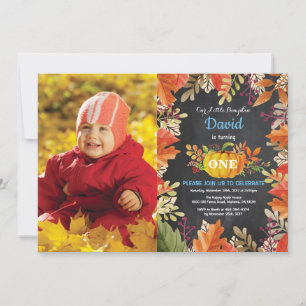 Boy Pumpkin Fall Birthday Invitation