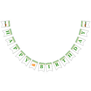 Boy Pumpkin Patch Tractor Green Happy Birthday Bunting