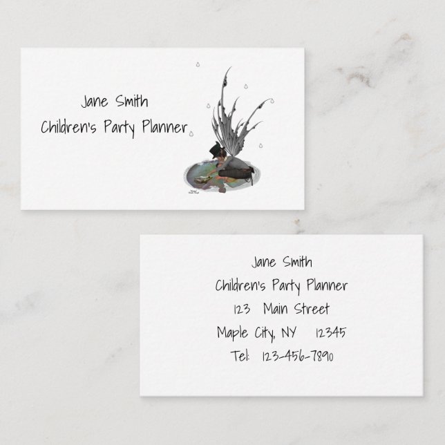 Boy Rain Fairy With Frog Business Card (Front/Back)