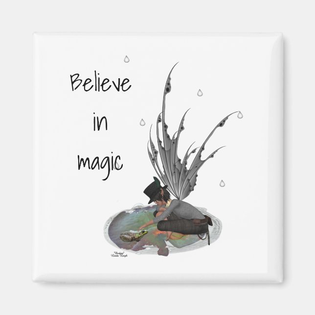 Boy Rain Fairy With Frog Magnet (Front)