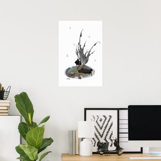 Boy Rain Fairy With Frog Poster (Home Office)