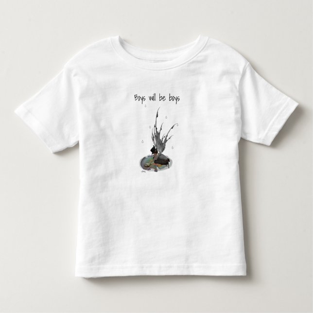 Boy Rain Fairy With Frog Toddler Boy's T-Shirt (Front)