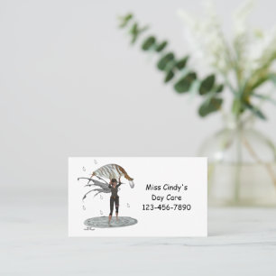 Boy Rain Fairy With Leaf Business Cards