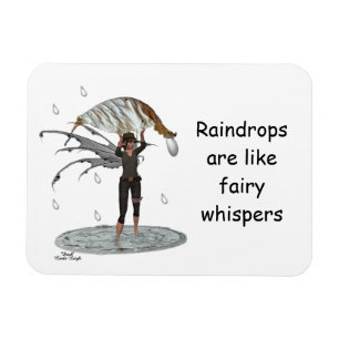 Boy Rain Fairy With Leaf Flexible Magnet