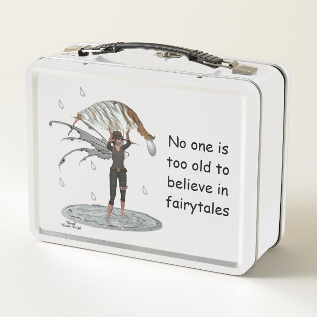 Boy Rain Fairy With Leaf Metal Lunchbox (Back)