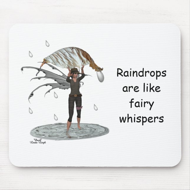 Boy Rain Fairy With Leaf Mousepad (Front)